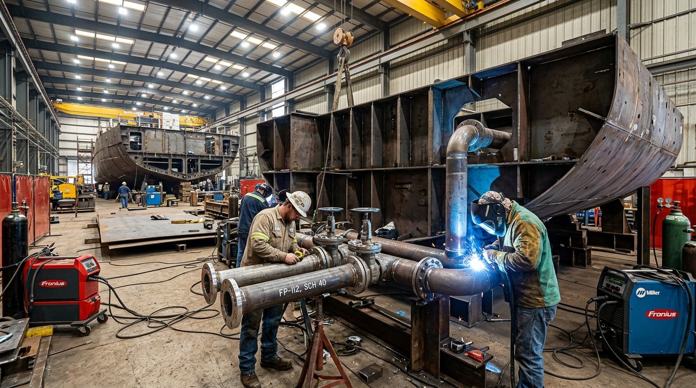 Marine workshop tools, pneumatic equipment, and welding supplies